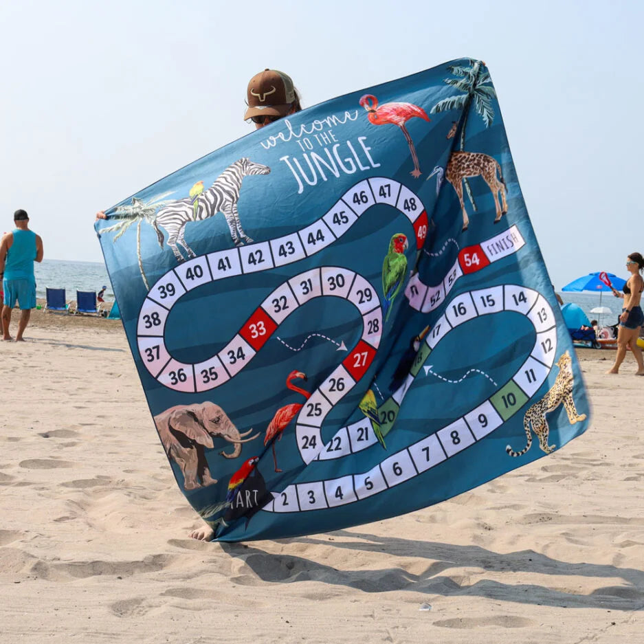 SERVIETTE DE PLAGE XXL, BIENVENUE À LA JUNGLE - Maheu Go Sport